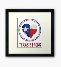 Texas Strong Texas Flag in Heart Framed Print
