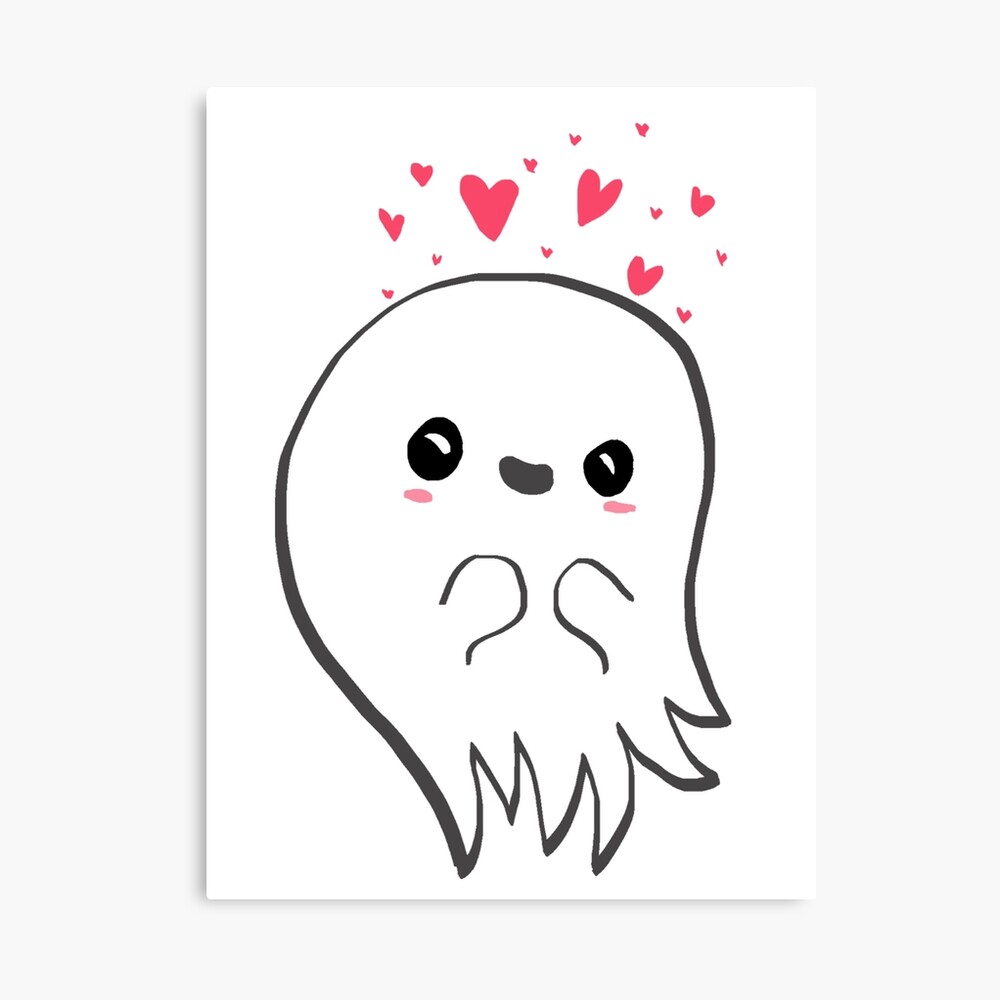 "Cute ghost in love" Canvas Print by JollyJungle Redbubble