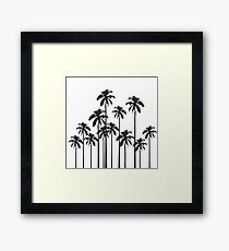 Lámina enmarcada Palmeras tropicales exóticas en blanco y negro