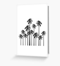 Black and White Exotic Tropical Palm Trees Greeting Card