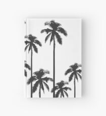 Cuaderno de tapa dura Palmeras tropicales exóticas en blanco y negro