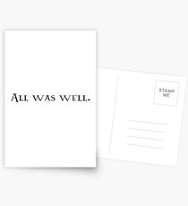 All Was Well Postcards