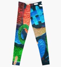 abstract embroidery Leggings