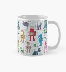 Robots in Space - grey - fun Robot pattern by Cecca Designs Mug