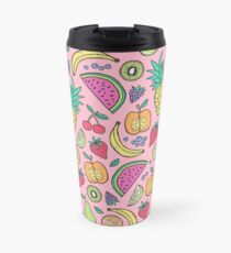 Fruit on Pink Travel Mug