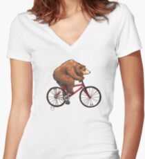 Camiseta entallada de cuello en V Tener una bicicleta