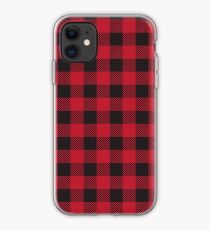Red and Black Buffalo Plaid iPhone Case
