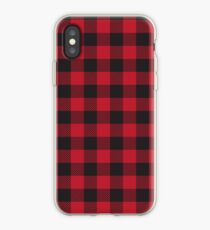 Rot und Schwarz Buffalo Plaid iPhone-Hülle & Cover