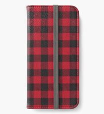 Rot und Schwarz Buffalo Plaid iPhone Flip-Case/Hülle/Klebefolie