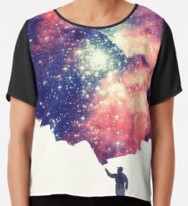 Painting the universe (Colorful Negative Space Art) Chiffon Top