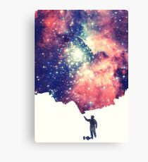 Lienzo Pintar el universo (arte espacial colorido y negativo)