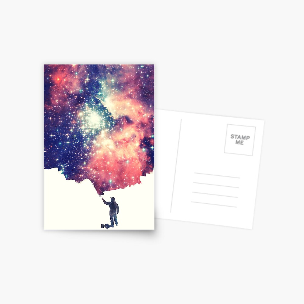 Painting the universe (Colorful Negative Space Art) Postcard