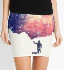 Painting the universe (Colorful Negative Space Art) Mini Skirt
