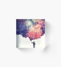 Painting the universe (Colorful Negative Space Art) Acrylic Block