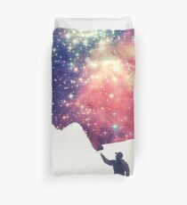 Painting the universe (Colorful Negative Space Art) Duvet Cover