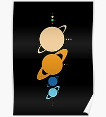 Planets And Moons To Scale Poster