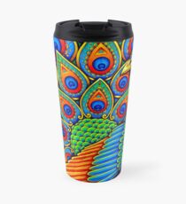Oiseau de paon Paisley coloré Mug de voyage