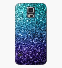 Wunderschönes Aqua Blue Ombre Glitter funkelt Hülle & Klebefolie für Samsung Galaxy