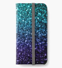 Beautiful Aqua blue Ombre glitter sparkles iPhone Wallet/Case/Skin