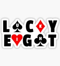Lucky Eight Card Suits Design Sticker