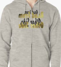 Read From Other Side Design Zipped Hoodie