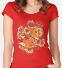 Autumn Fox Bloom Women's Fitted Scoop T-Shirt