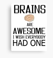 Funny Brains gift, skull mind wisdom costume tees shirts Canvas Print