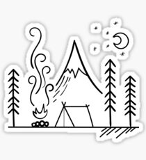 Camping Scene Outdoors Sticker
