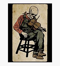 The Death Fiddler And His Sparrow Companion Photographic Print