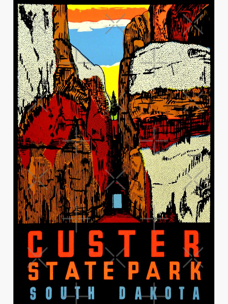 Custer State Park South Dakota Vintage Travel Decal by hilda74