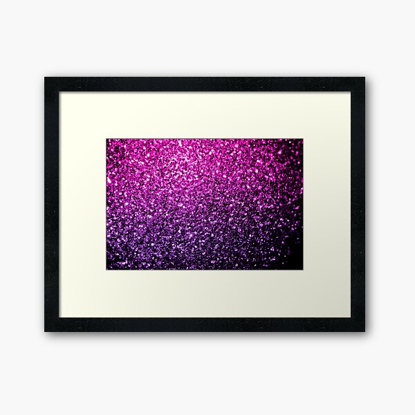 Beautiful Purple Pink Ombre glitter sparkles Framed Art Print