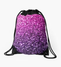 Beautiful Purple Pink Ombre glitter sparkles Drawstring Bag