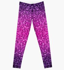 Beautiful Purple Pink Ombre glitter sparkles Leggings