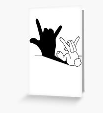 Rabbit Love Hand Shadow Greeting Card