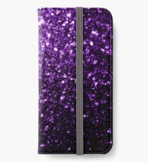 Wunderschöne Dark Purple Glitter funkelt iPhone Flip-Case/Hülle/Klebefolie