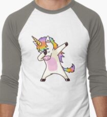 Dabbing Unicorn Shirt Hip Hop Dap Pose Men's Baseball ¾ T-Shirt