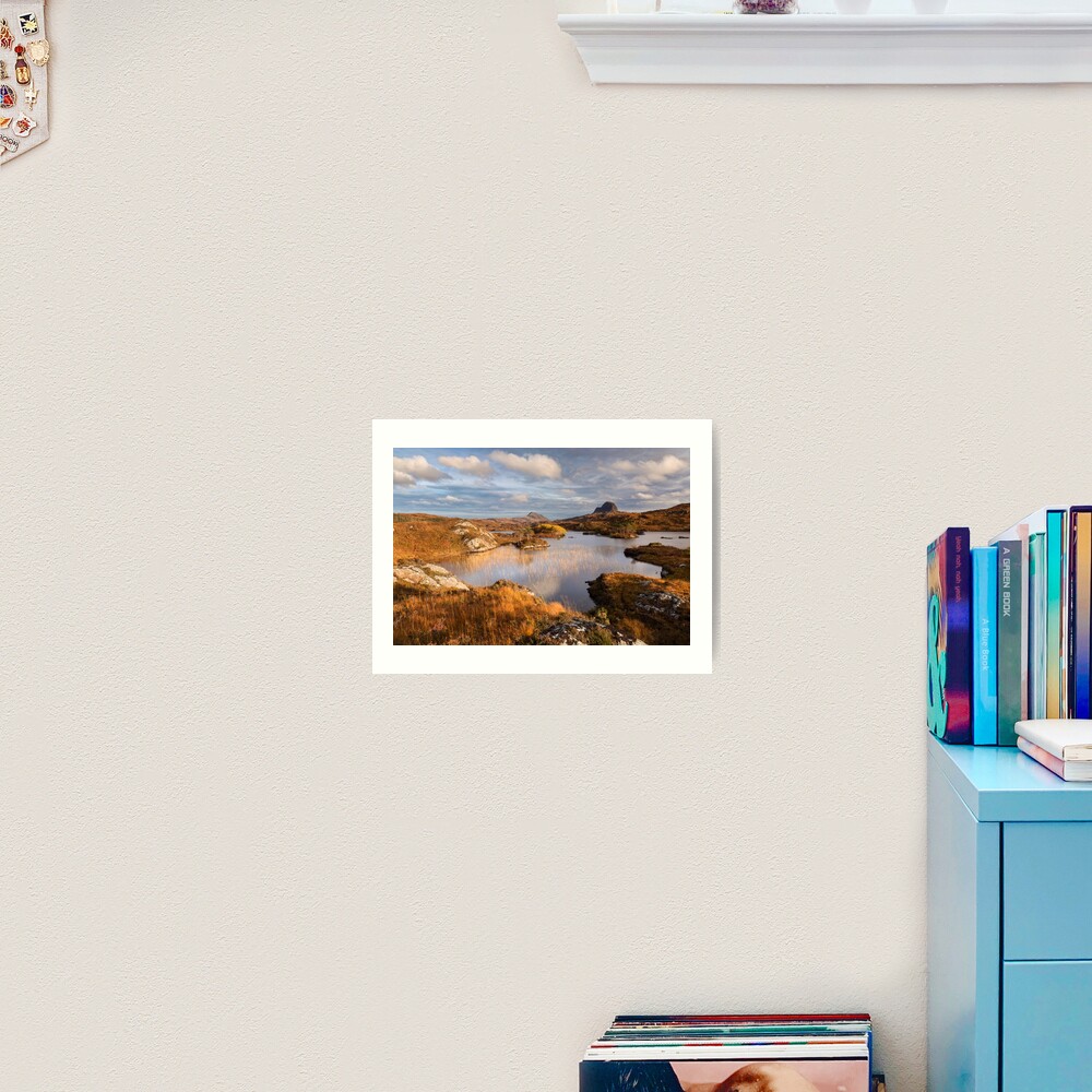 Canisp and Suilven. Autumn Light. Assynt. Scotland. Art Print