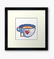 Pixel-art tea Framed Print