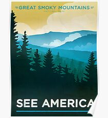 Vintage Travel Poster – See America / Great Smoky Mountains National Park Poster