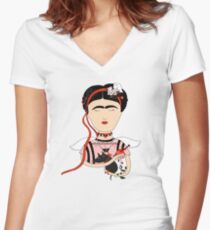 Frida Kahlo Women's Fitted V-Neck T-Shirt
