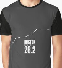 Boston Marathon Course Map Graphic T-Shirt