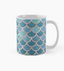Teal Blue Rose Gold Mermaid Scales Mug