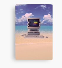 Vaporwave Macintosh - No Text Canvas Print