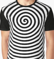 Trippy Spiral - Black and White Graphic T-Shirt