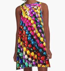 MARDI GRAS BEADS ; Art Deco Print A-Line Dress