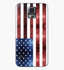 Rotes Blau der USA-Flaggen funkelt Hülle & Skin für Samsung Galaxy