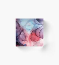 Flame Fired Alcohol Ink Painting Acrylic Block