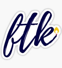 Cursive FTK with Candle Flame Sticker
