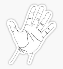 Outline Hand Palm Open Sticker