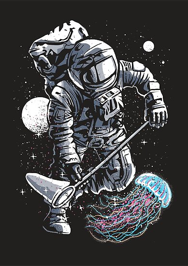 "Astronaut and Jellyfish" Poster by PowderDesign | Redbubble